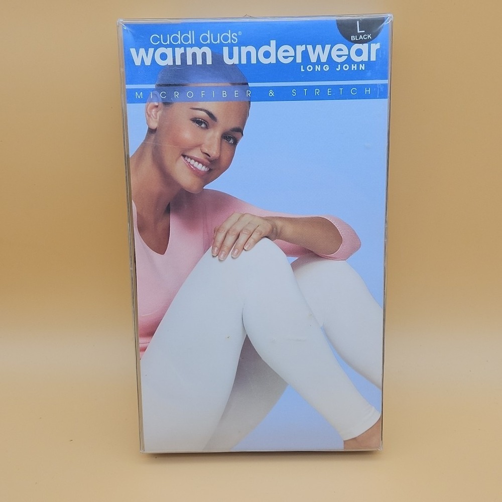 Vintage Cuddl Duds Warm Underwear Long John Size Large Black NOS New